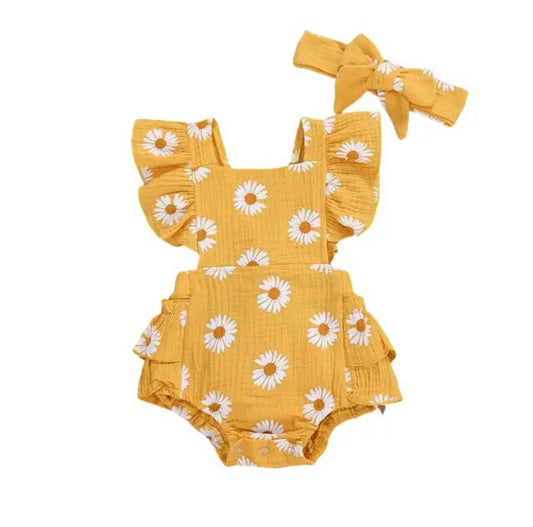 Daisy Boo Romper Yellow