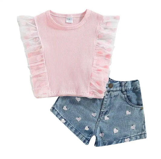 Daisy Denim Set Pink