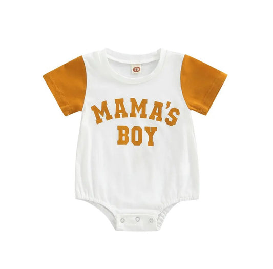 Mamas Boy Tan Romper