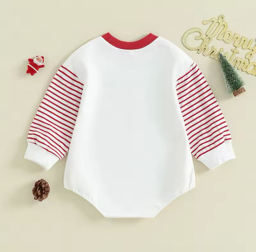 Santa Baby Romper White