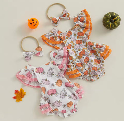 Pumpkin Flower Romper