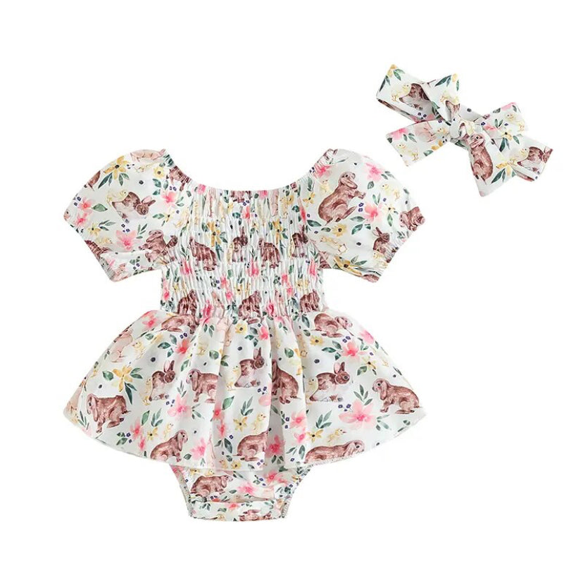 Ruched Bunny Romper