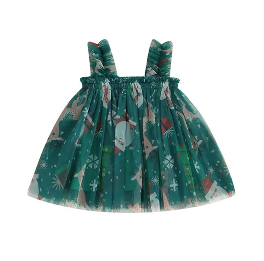 Santa Tulle Dress Green