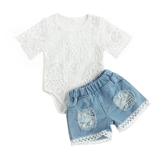 Lace Denim Set