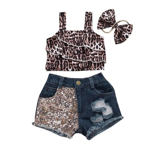 Leopard Denim Set