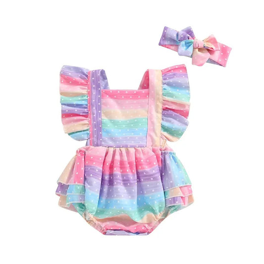 Polka Dot Rainbow Romper