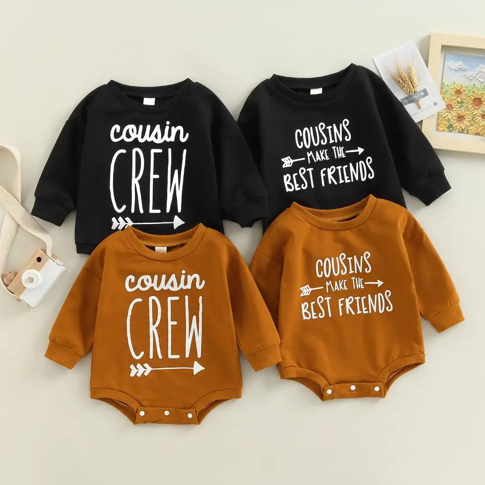 Best Cousin Friends Romper Black