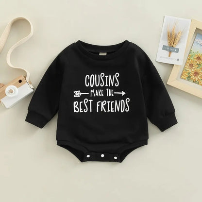 Best Cousin Friends Romper Black