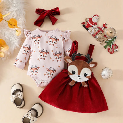 Deer Pinafore Set