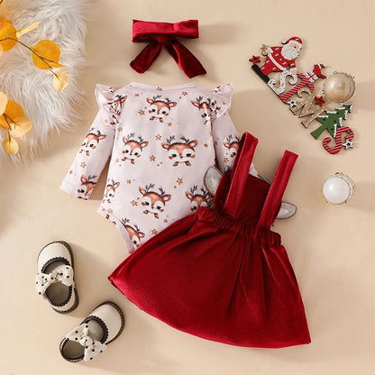 Deer Pinafore Set