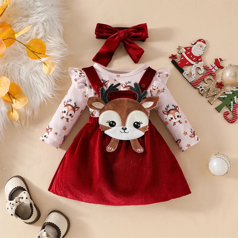 Deer Pinafore Set