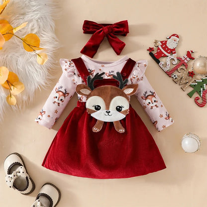 Deer Pinafore Set