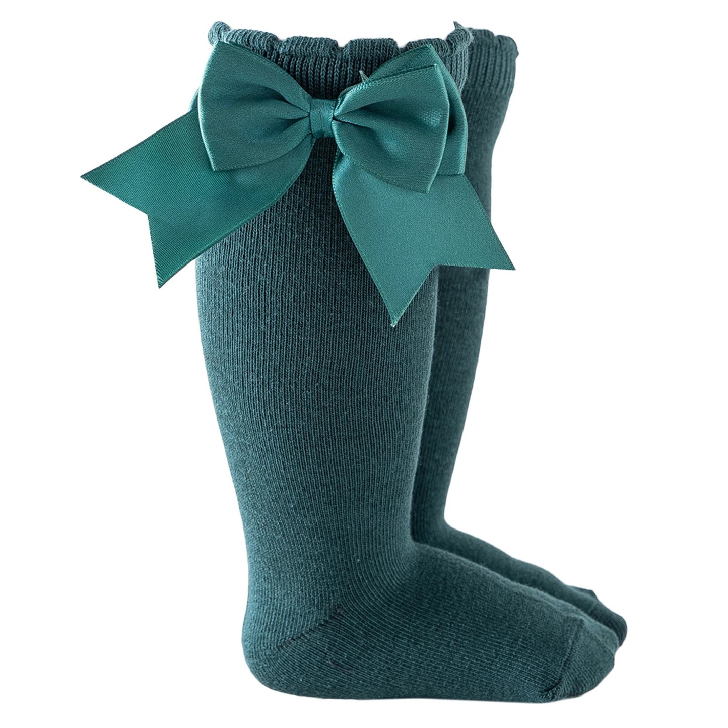 Knee High Bow Socks Green