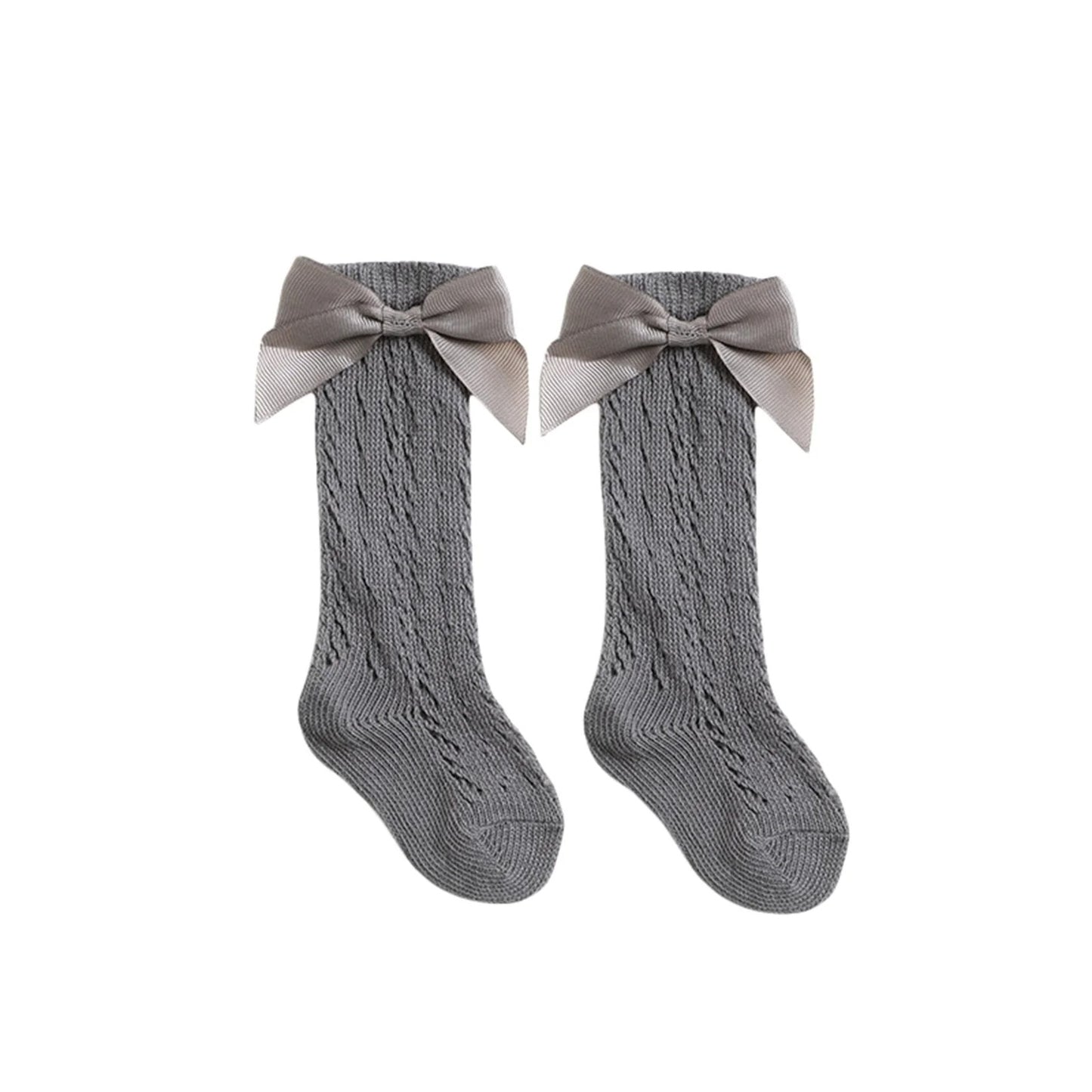 Bow Net Sock Dark Grey