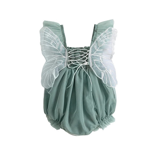 Butterfly Cross Romper Emerald