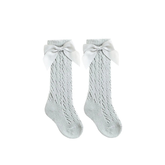 Bow Net Sock Light Grey