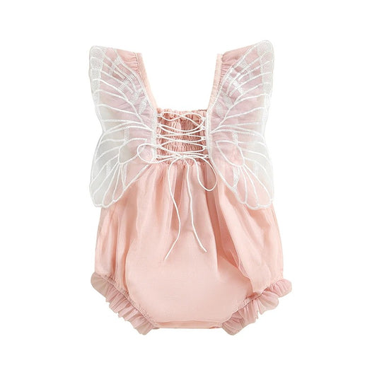 Butterfly Cross Romper Pink