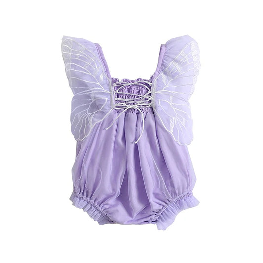 Butterfly Cross Romper Purple