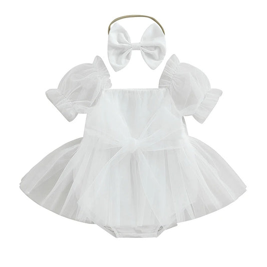 Tulle Christmas Romper White